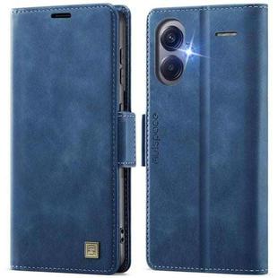 For Redmi Note 13 Pro+ 5G AutSpace A11 Side Buckle MagSafe Magnetic RFID Phone Leather Case(Blue)