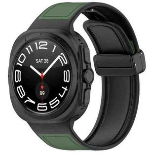 For Samsung Galaxy Watch Ultra 47mm / Ultra 2025 Kalebol Composite Silicone Folding Magnetic Buckle Watch Band(Green)