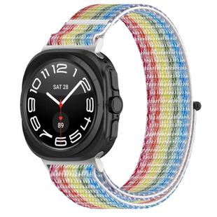 For Samsung Galaxy Watch Ultra 47mm Kalebol Hook and Loop Fastener Nylon Braided Watch Band(Rainbow)