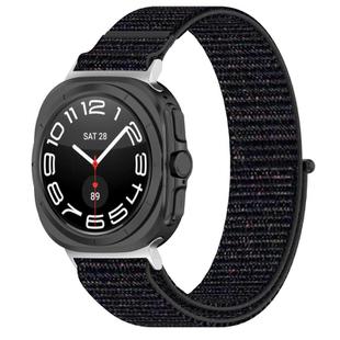 For Samsung Galaxy Watch Ultra 47mm Kalebol Hook and Loop Fastener Nylon Braided Watch Band(Official Black)