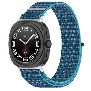 For Samsung Galaxy Watch Ultra 47mm Kalebol Hook and Loop Fastener Nylon Braided Watch Band(Ocean Blue)