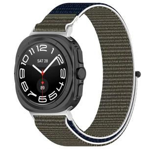 For Samsung Galaxy Watch Ultra 47mm Kalebol Hook and Loop Fastener Nylon Braided Watch Band(Grey Blue)