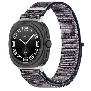 For Samsung Galaxy Watch Ultra 47mm Kalebol Hook and Loop Fastener Nylon Braided Watch Band(Midnight Blue)