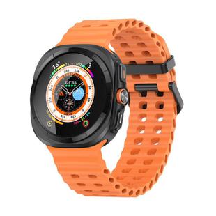 For Samsung Galaxy Watch Ultra 47mm Kalebol Porous Breathable Silicone Watch Band(Orange)