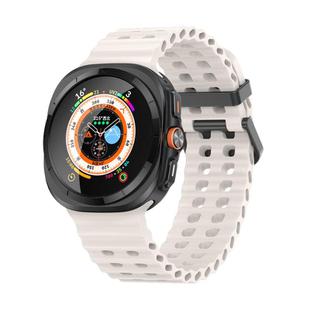 For Samsung Galaxy Watch Ultra 47mm Kalebol Porous Breathable Silicone Watch Band(Starlight)