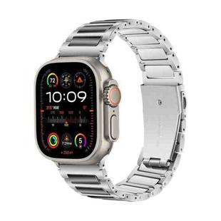 For Apple Watch 46mm / 49mm / 45mm / 44mm Kalebol Tooling Metal Zinc Alloy Watch Band(Silver Black)