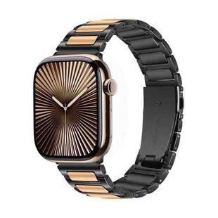 For Apple Watch 42mm / 41mm / 40mm / 38mm Kalebol Tooling Metal Zinc Alloy Watch Band(Black Rose Gold)