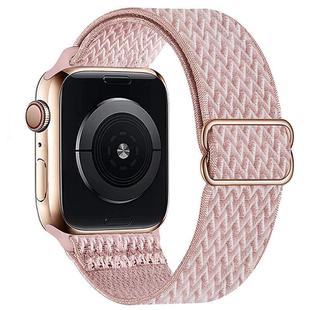 For Apple Watch 46mm / 49mm / 45mm / 44mm Kalebol Eight Buckle Wavy Braided Nylon Watch Band(Rose Pink)