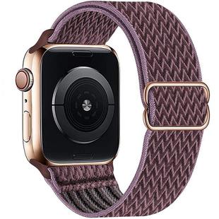 For Apple Watch 46mm / 49mm / 45mm / 44mm Kalebol Eight Buckle Wavy Braided Nylon Watch Band(Grey Purple)