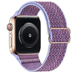 For Apple Watch 46mm / 49mm / 45mm / 44mm Kalebol Eight Buckle Wavy Braided Nylon Watch Band(Purple)