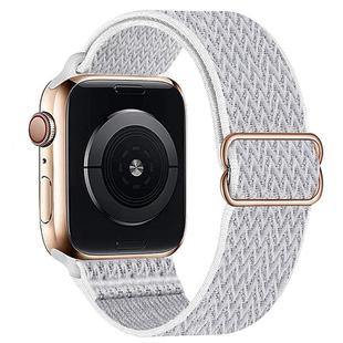 For Apple Watch 42mm / 41mm / 40mm / 38mm Kalebol Eight Buckle Wavy Braided Nylon Watch Band(White)