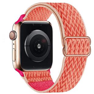 For Apple Watch 42mm / 41mm / 40mm / 38mm Kalebol Eight Buckle Wavy Braided Nylon Watch Band(Orange)