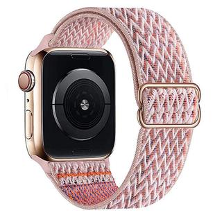 For Apple Watch 42mm / 41mm / 40mm / 38mm Kalebol Eight Buckle Wavy Braided Nylon Watch Band(Pink)