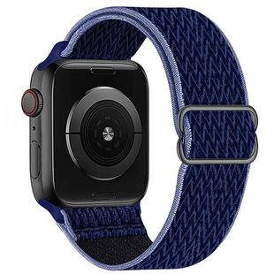 For Apple Watch 42mm / 41mm / 40mm / 38mm Kalebol Eight Buckle Wavy Braided Nylon Watch Band(Navy Blue)