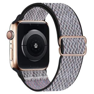 For Apple Watch 42mm / 41mm / 40mm / 38mm Kalebol Eight Buckle Wavy Braided Nylon Watch Band(Black Grey)