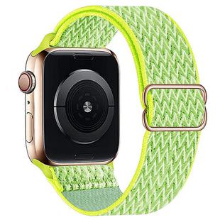 For Apple Watch 42mm / 41mm / 40mm / 38mm Kalebol Eight Buckle Wavy Braided Nylon Watch Band(Bright Green)