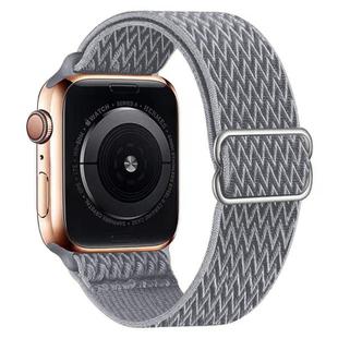 For Apple Watch 42mm / 41mm / 40mm / 38mm Kalebol Eight Buckle Wavy Braided Nylon Watch Band(Light Grey)
