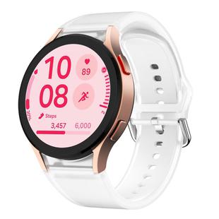 For Samsung Galaxy Watch 7  / 6 / 5 / 4 Kalebol Glacier Transparent Silicone Watch Band(White)