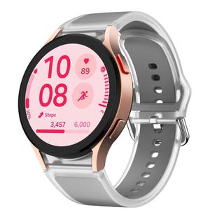 For Samsung Galaxy Watch 7  / 6 / 5 / 4 Kalebol Glacier Transparent Silicone Watch Band(Light Grey)