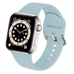 For Apple Watch 46mm / 49mm / 45mm / 44mm Kalebol Metal Pin Buckle Silicone Watch Band(Mint Green)