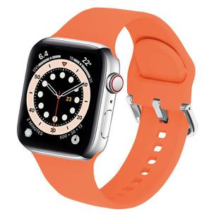 For Apple Watch 46mm / 49mm / 45mm / 44mm Kalebol Metal Pin Buckle Silicone Watch Band(Orange)