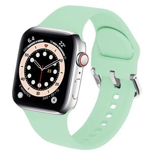 For Apple Watch 42mm / 41mm / 40mm / 38mm Kalebol Metal Pin Buckle Silicone Watch Band(Cyan)