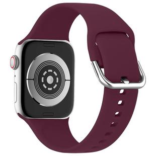 For Apple Watch 42mm / 41mm / 40mm / 38mm Kalebol Metal Pin Buckle Silicone Watch Band(Wine Red)