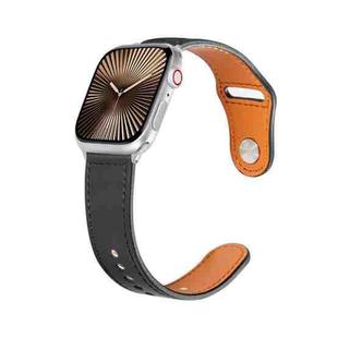 For Apple Watch 42mm / 41mm / 40mm / 38mm Kalebol Large Stud Buckle Leather Watch Band(Black)