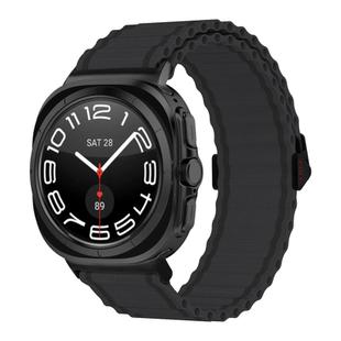 For Samsung Galaxy Watch Ultra 47mm Kalebol Ocean Loop Nylon Braided Watch Band(Dark Grey)