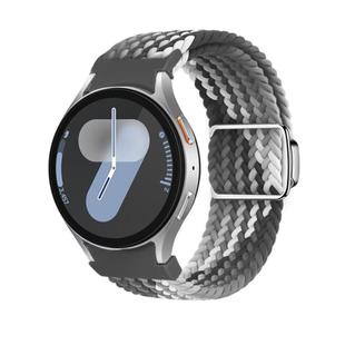 For Samsung Galaxy Watch 5 Pro / 6 / 7 Kalebol Button Braided Loop Magnetic Buckle Watch Band(Dark Chocolate)