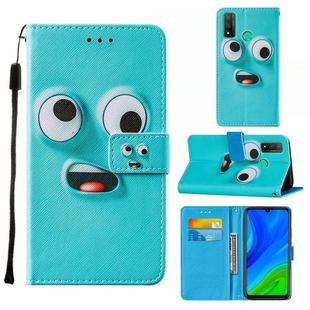 For Huawei P smart 2020 Cross Texture Painting Pattern Horizontal Flip Leather Case with Holder & Card Slots & Wallet & Lanyard(Big Eyed)