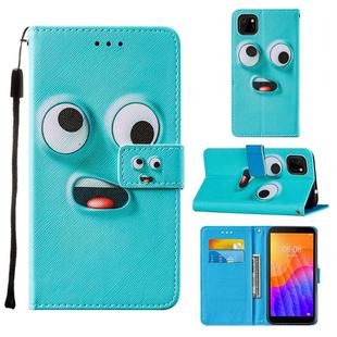 For Huawei Y5p / Honor 9S Cross Texture Painting Pattern Horizontal Flip Leather Case with Holder & Card Slots & Wallet & Lanyard(Big Eyed)