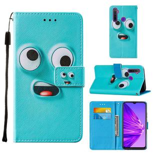 For OPPO Realme 5 / C3 / 6i Cross Texture Painting Pattern Horizontal Flip Leather Case with Holder & Card Slots & Wallet & Lanyard(Big Eyed)