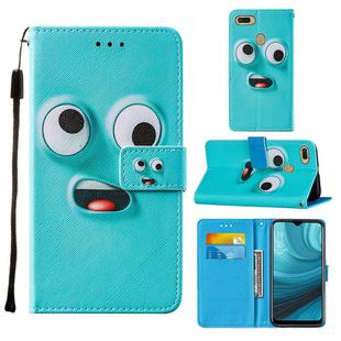 For Oppo A7 / A5S / A12 Cross Texture Painting Pattern Horizontal Flip Leather Case with Holder & Card Slots & Wallet & Lanyard(Big Eyed)