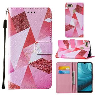 For Oppo A7 / A5S / A12 Cross Texture Painting Pattern Horizontal Flip Leather Case with Holder & Card Slots & Wallet & Lanyard(Pink Diamond)