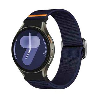 For Samsung Galaxy Watch 5 Pro / 6 / 7 Kalebol Button Elastic Nylon Watch Band(Midnight Blue)