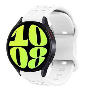 20mm Kalebol Leopard Print Butterfly Buckle Silicone Watch Band(White)
