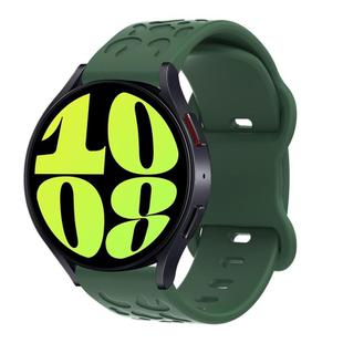 20mm Kalebol Leopard Print Butterfly Buckle Silicone Watch Band(Dark Green)