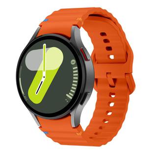 For Samsung Galaxy Watch 7  / 6 / 5 / 4 Kalebol Wave Stitching Silicone Watch Band(Orange)