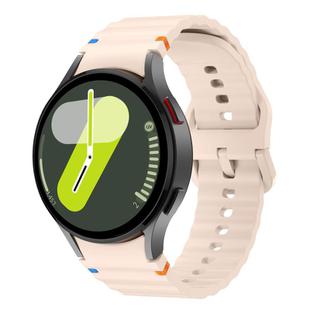 For Samsung Galaxy Watch 7  / 6 / 5 / 4 Kalebol Wave Stitching Silicone Watch Band(Pink)