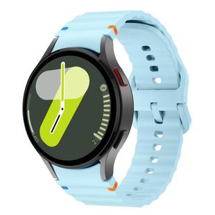 For Samsung Galaxy Watch 7  / 6 / 5 / 4 Kalebol Wave Stitching Silicone Watch Band(Light Blue)