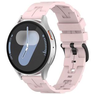 20mm Kalebol Solid Color Black Buckle Round Tail Silicone Watch Band(Rose Pink)