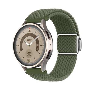 20mm Kalebol Nylon Braided Loop Magnetic Buckle Watch Band(Dark Olive Gree)