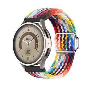 20mm Kalebol Nylon Braided Loop Magnetic Buckle Watch Band(Official Rainbow)