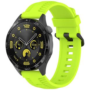 20mm Kalebol Black Buckle Tire Pattern Silicone Watch Band(Lime)