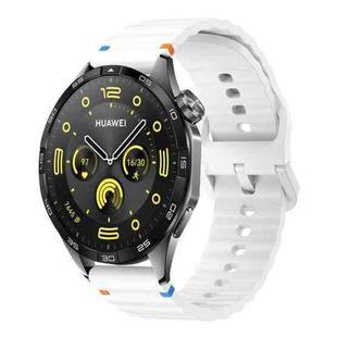 20mm Kalebol Wave Stitch Silicone Watch Band(White)