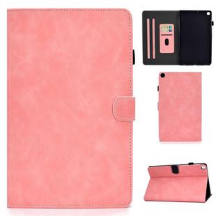 For Samsung Galaxy Tab A7 10.4 2020 T500 Cowhide Texture Horizontal Flip Leather Case with Holder & Card Slots(Rose Gold)