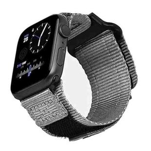 For Apple Watch 46mm / 49mm / 45mm / 44mm Kalebol Canvas Nylon Hook and Loop Watch Band(Grey)