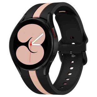 For Samsung Galaxy Watch7 / 6 / 5 Kalebol Three Vertical Stripes Same Color Buckle Silicone Strap(Black Pink)
