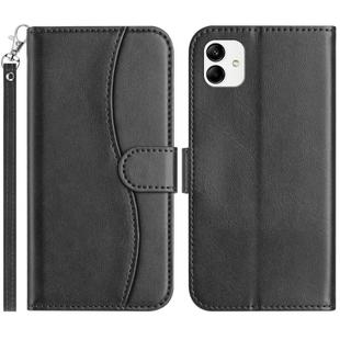For Samsung Galaxy A04e Dual-Folded S-shape Leather Phone Case(Black)